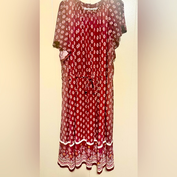 Maroon midi Lane Bryant dress size 30/32 - Picture 1 of 3